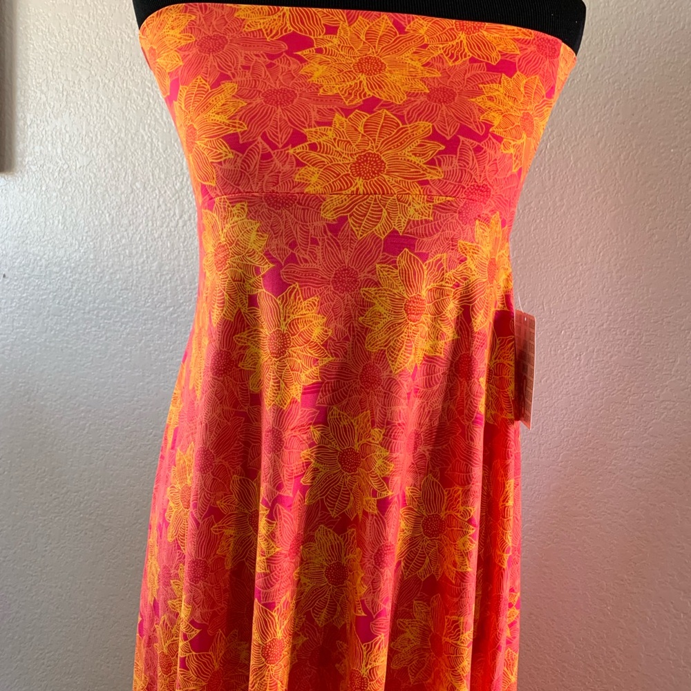 XS Lularoe Maxi Skirt Dress Summer pink floral